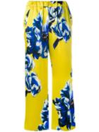 Ermanno Gallamini - Floral Trousers - Women - Silk - L, Women's, Yellow, Silk