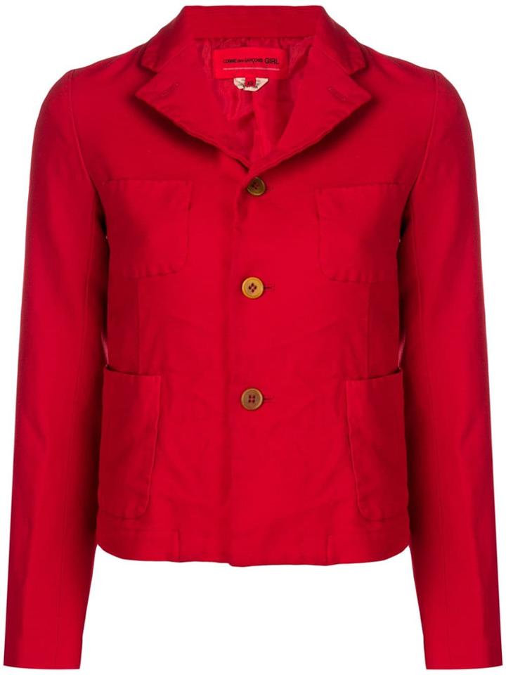 Comme Des Garçons Creases Single Breasted Blazer - Red