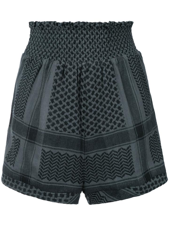 Ruffle Shorts - Women - Cotton - 1, Green, Cotton, Cecilie Copenhagen