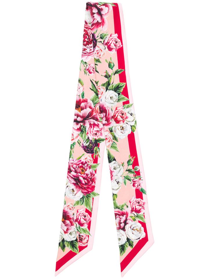 Dolce & Gabbana Peony Print Foulard - Pink & Purple
