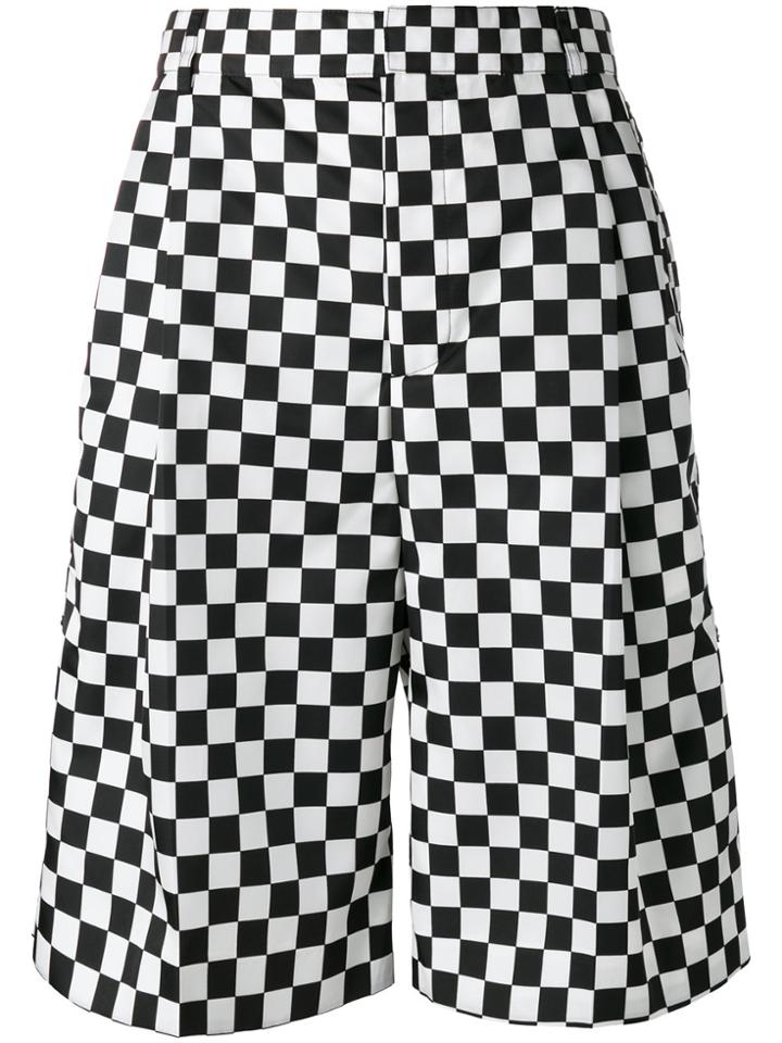 Givenchy Checkered Print Shorts - Black