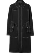 Burberry Topstitch Detail Cotton Gabardine Car Coat - Black