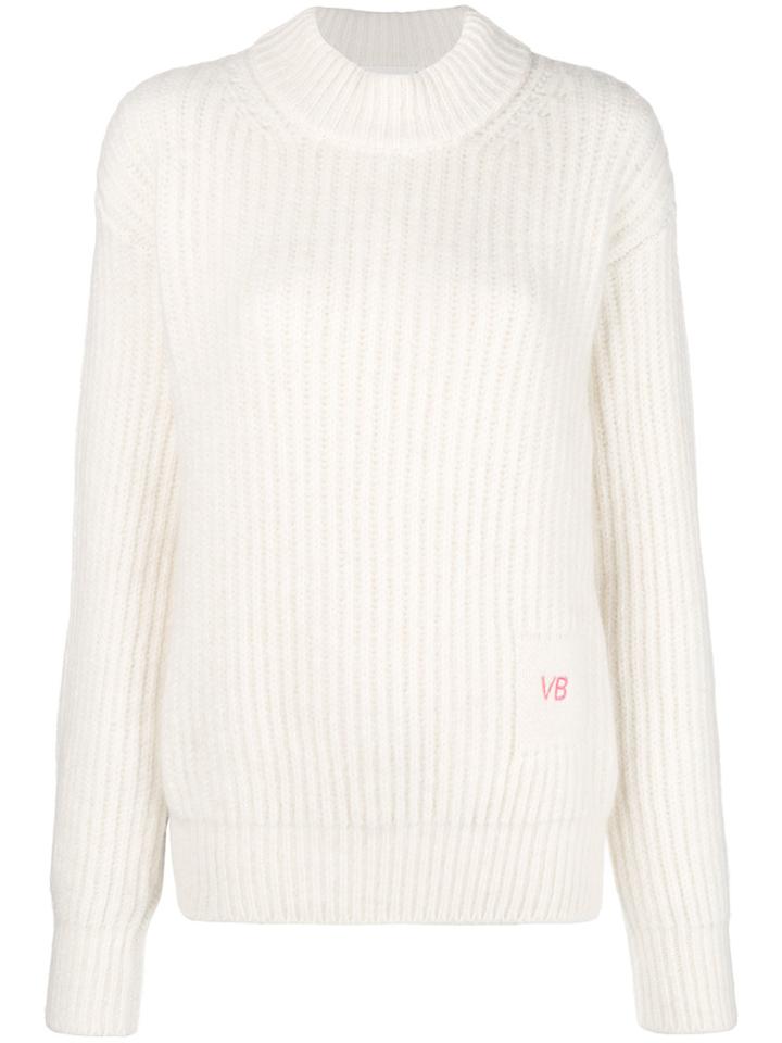 Victoria Beckham Ribbed Sweater - White