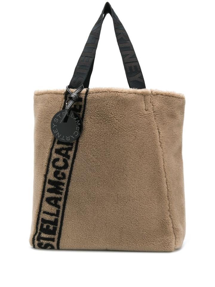 Stella Mccartney Contrast Logo Tote Bag - Brown