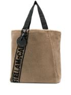 Stella Mccartney Contrast Logo Tote Bag - Brown