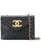 Chanel Vintage Cc Logo Quilted Chain Bag - Blue