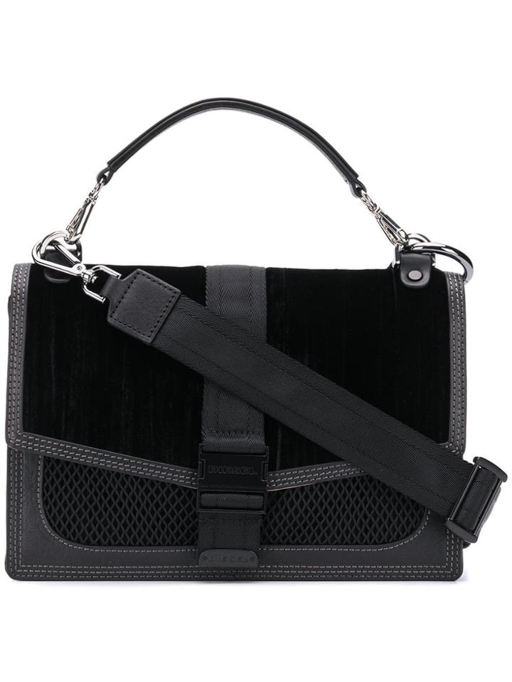 Diesel Velvet-panelled Cross-body - Black