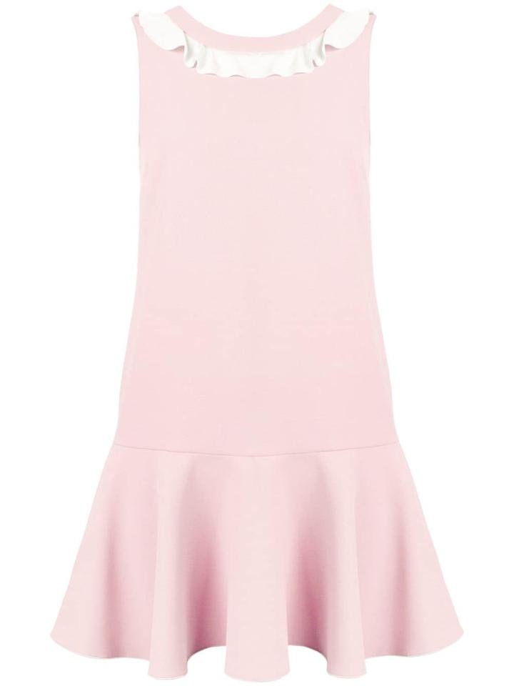 Red Valentino Ruffle Neck Shift Dress - Pink