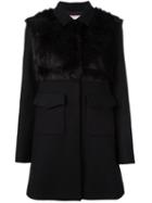 Giamba Flap Pockets Coat, Women's, Size: 42, Black, Acrylic/modacrylic/polyamide/wool