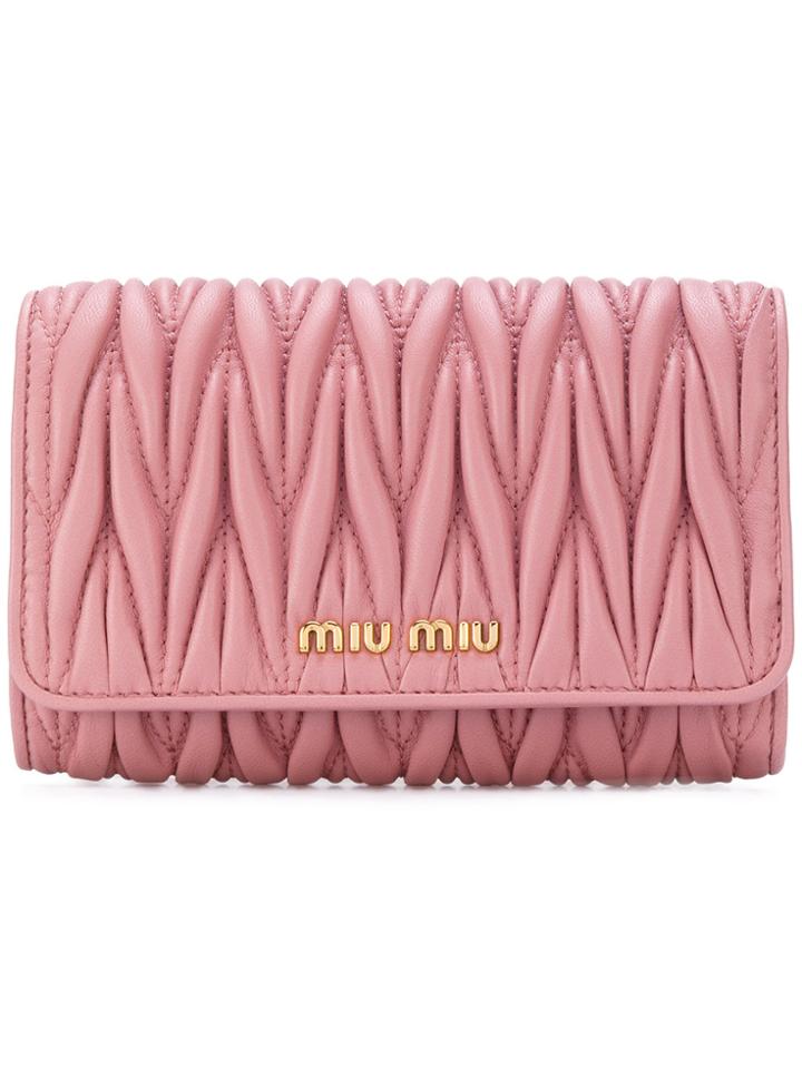 Miu Miu Matelassé Wallet - Pink & Purple