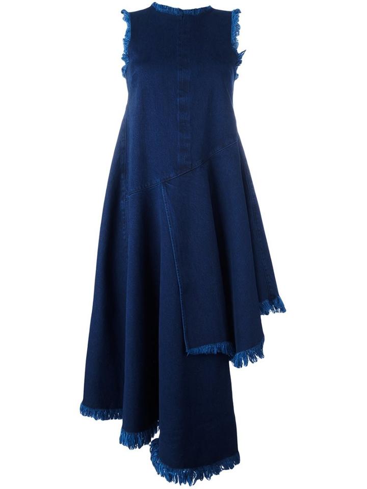 Marques'almeida Frayed Asymmetric Sleeveless Dress