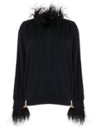 Toga Oversized Feather Trimmed Sweater - 13