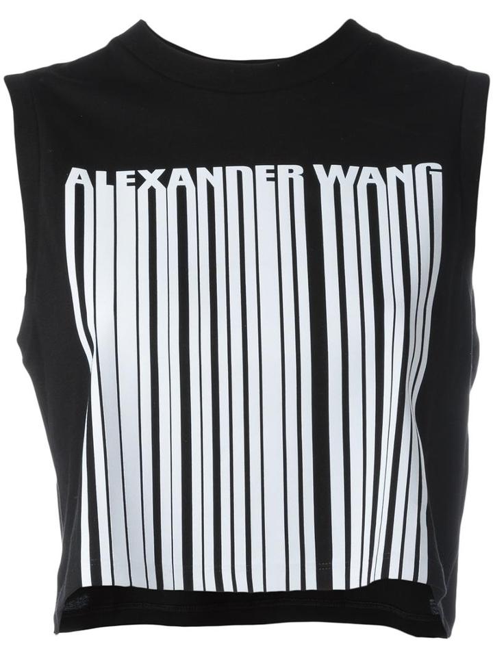 T By Alexander Wang Bonded Barcode Top, Women's, Size: Medium, Black, Cotton