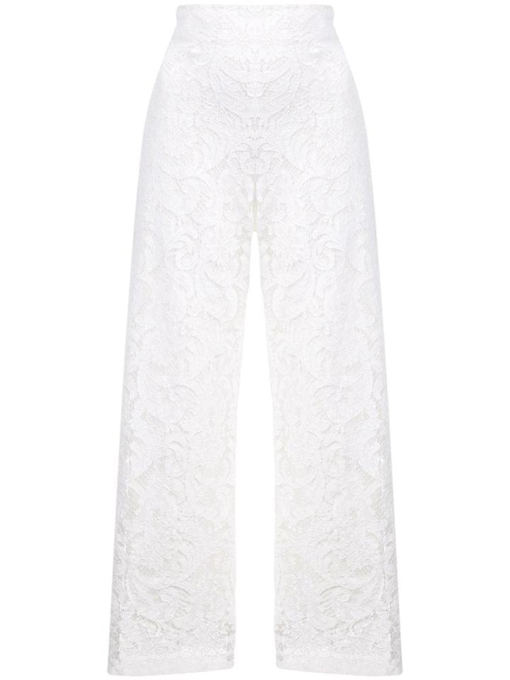 Adam Lippes Corded Lace Cropped Trousers - White