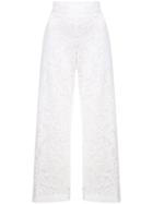 Adam Lippes Corded Lace Cropped Trousers - White