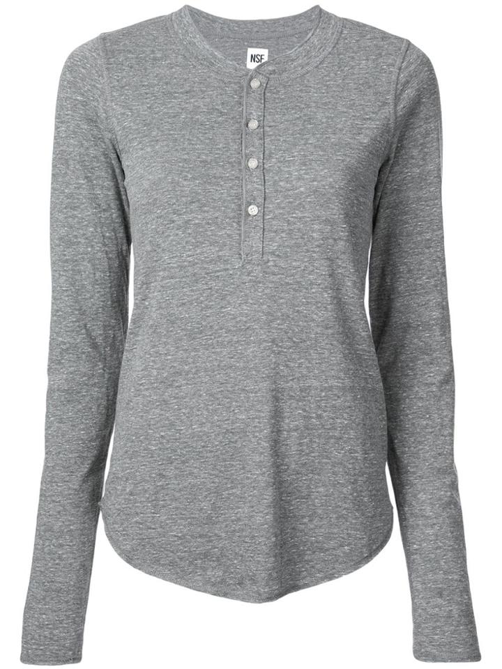 Nsf Long-sleeve Fitted Top - Grey