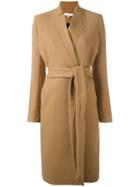 Iro Belted Long Coat, Women's, Size: 38, Brown, Cotton/polyamide/wool