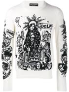 Dolce & Gabbana Graphic Embroidered Virgin Mary 'amore' Sweatshirt -