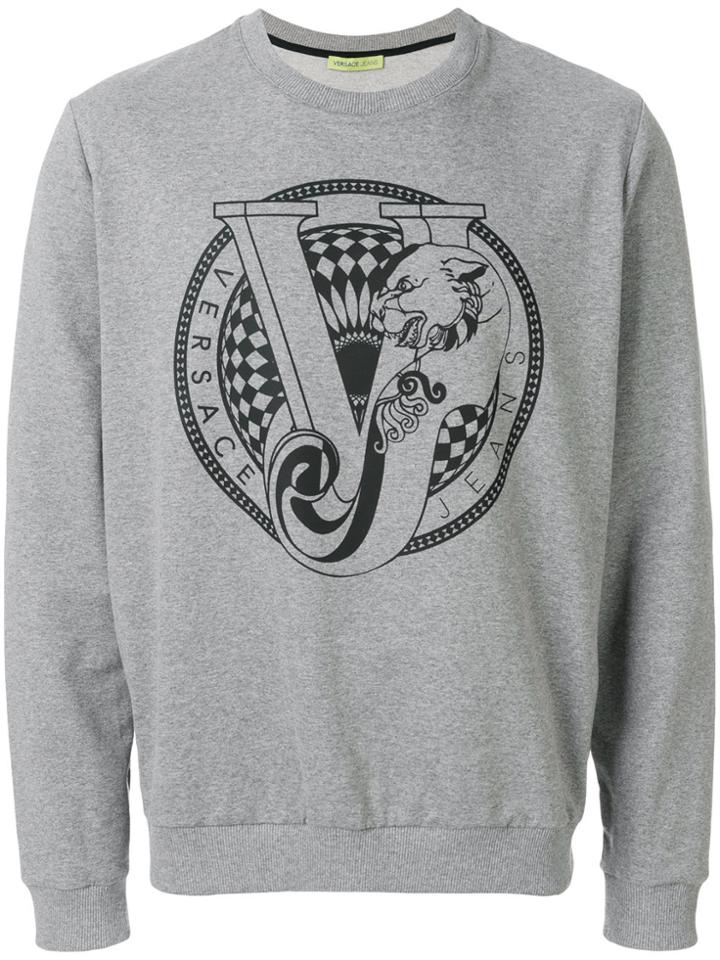 Versace Jeans Vj Logo Print Sweatshirt - Grey