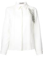 Donnah Mabel Chained Trim Shirt, Women's, Size: 0, White, Polyester