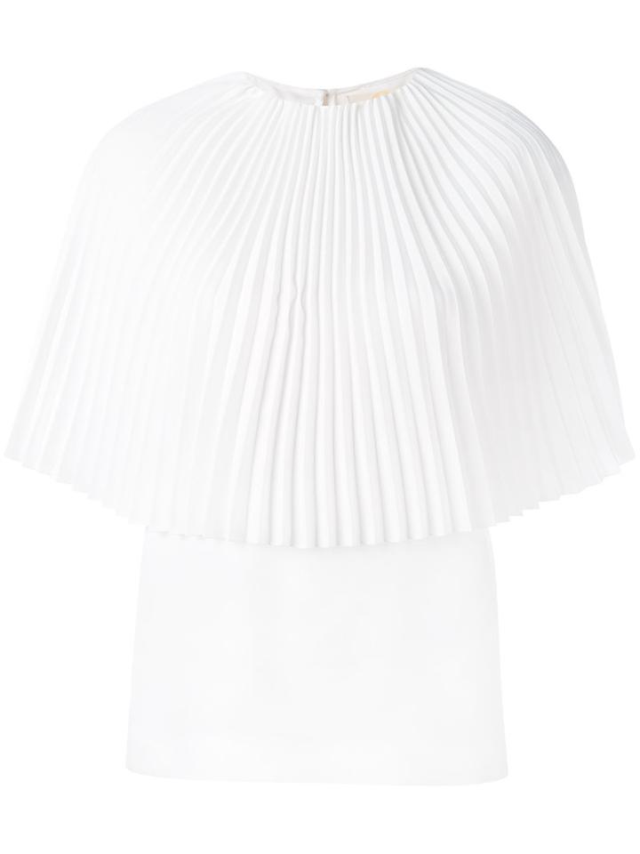 Sara Battaglia - Flared Blouse - Women - Polyester - 46, Women's, White, Polyester