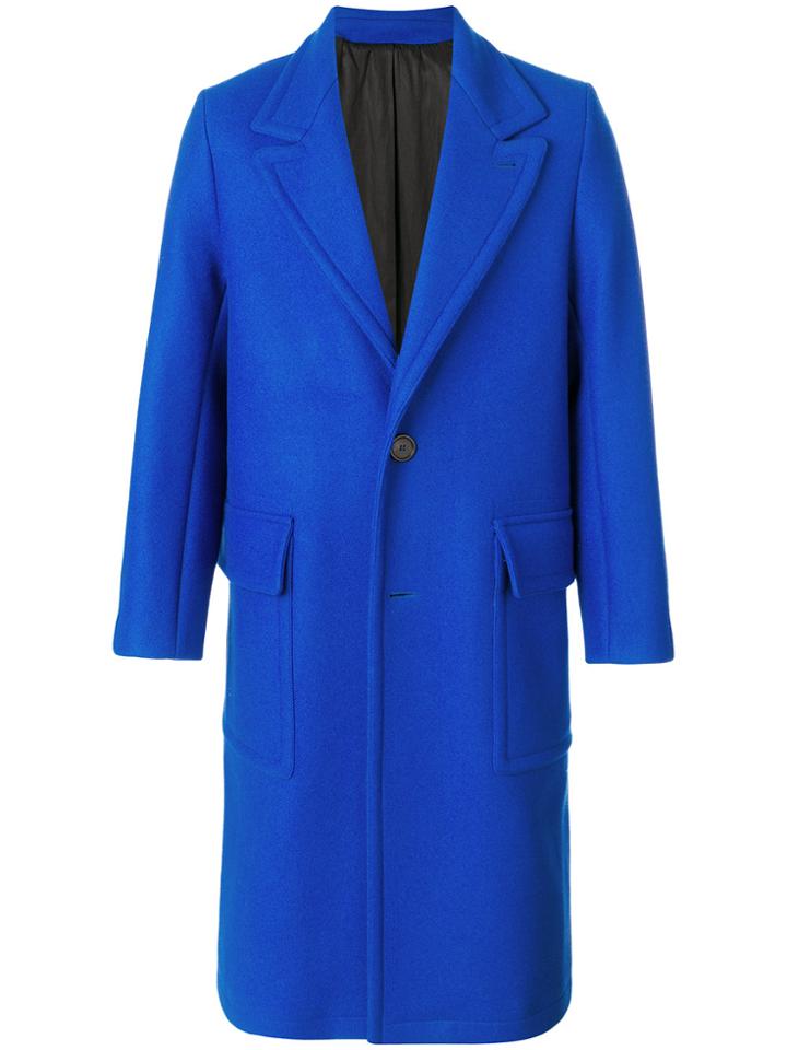 Ami Alexandre Mattiussi Oversized Two Button Coat - Blue
