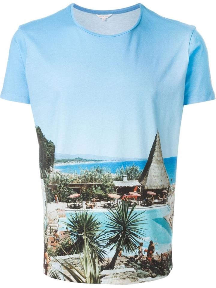 Orlebar Brown Photographic 'thatching' Round Neck T-shirt