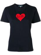 Alexa Chung Heart Print T-shirt - Black