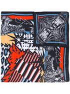 Dsquared2 - Tiger Print Foulard - Men - Modal - One Size, Blue, Modal