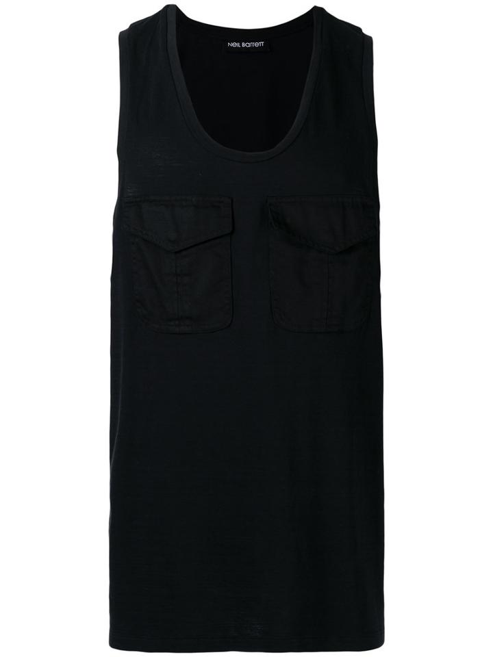 Neil Barrett Classic Tank Top, Men's, Size: Small, Black, Cotton
