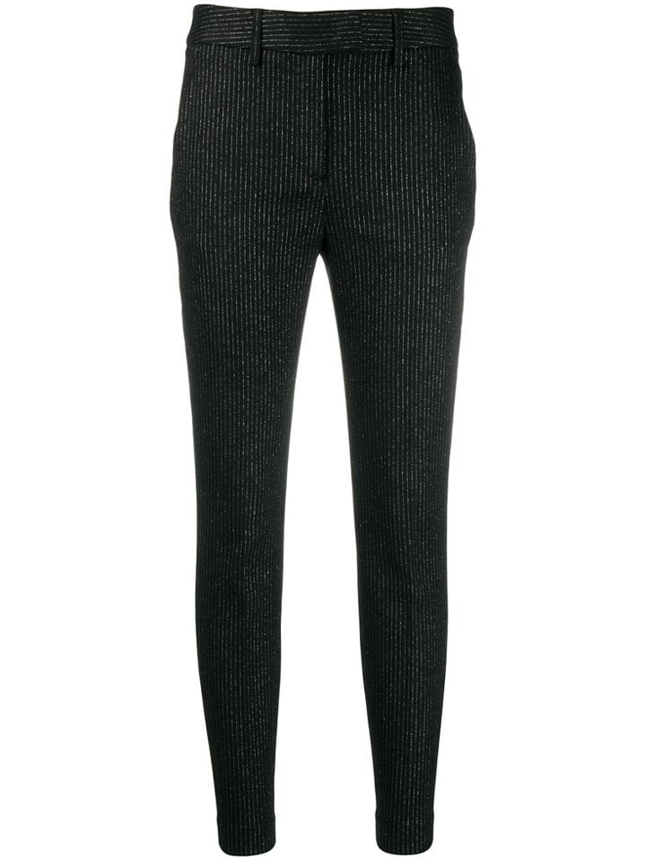 Dondup Pinstripe Slim-fit Trousers - Black