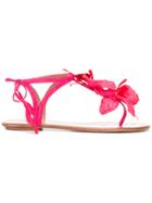 Aquazzura 'flora' Flat Sandals - Pink & Purple