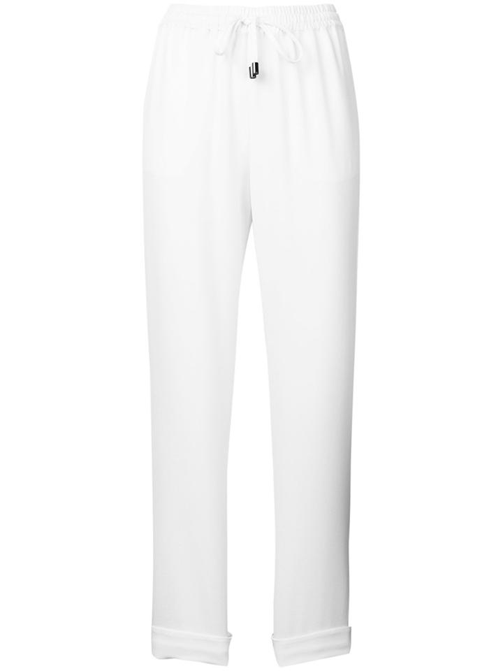 Emporio Armani Cropped Jogger Trousers - White