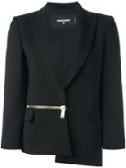 Dsquared2 Side Zip Blazer, Women's, Size: 42, Black, Polyester/spandex/elastane/viscose/virgin Wool