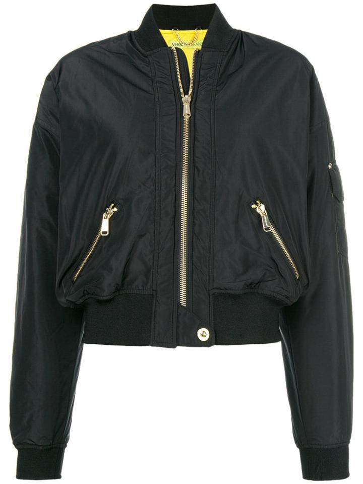 Versace Jeans Zipped Bomber Jacket - Black