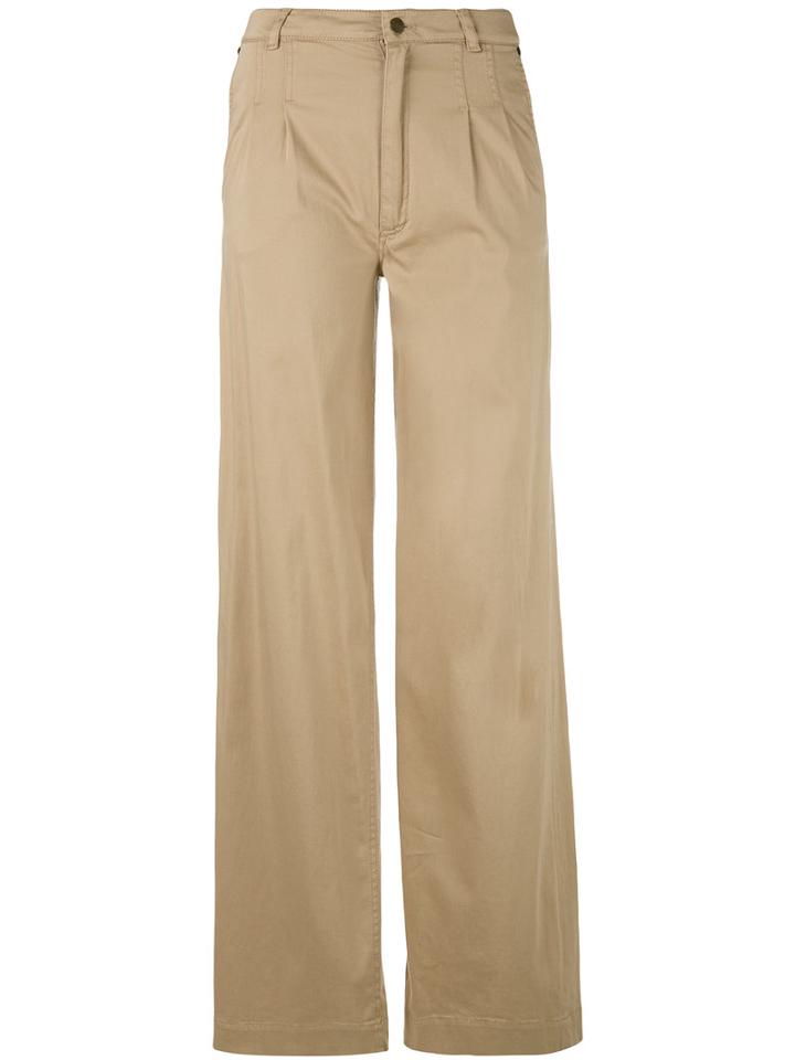 Veronique Branquinho - Wide Leg Trousers - Women - Cotton/spandex/elastane - 38, Nude/neutrals, Cotton/spandex/elastane