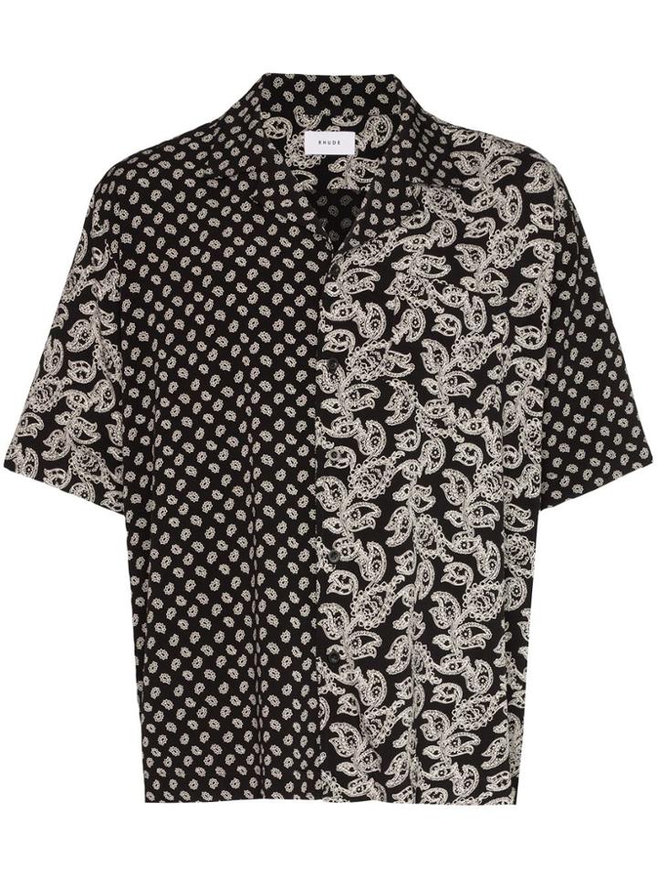 Rhude Bandana Print Bowling Shirt - Black