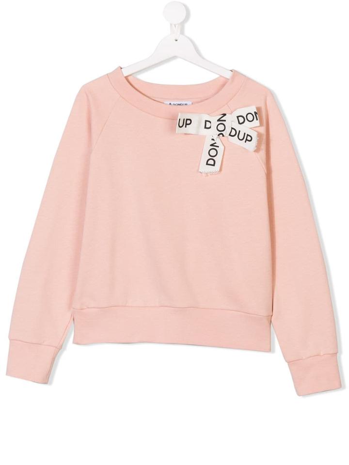 Dondup Kids Teen Logo Bow Sweatshirt - Pink & Purple