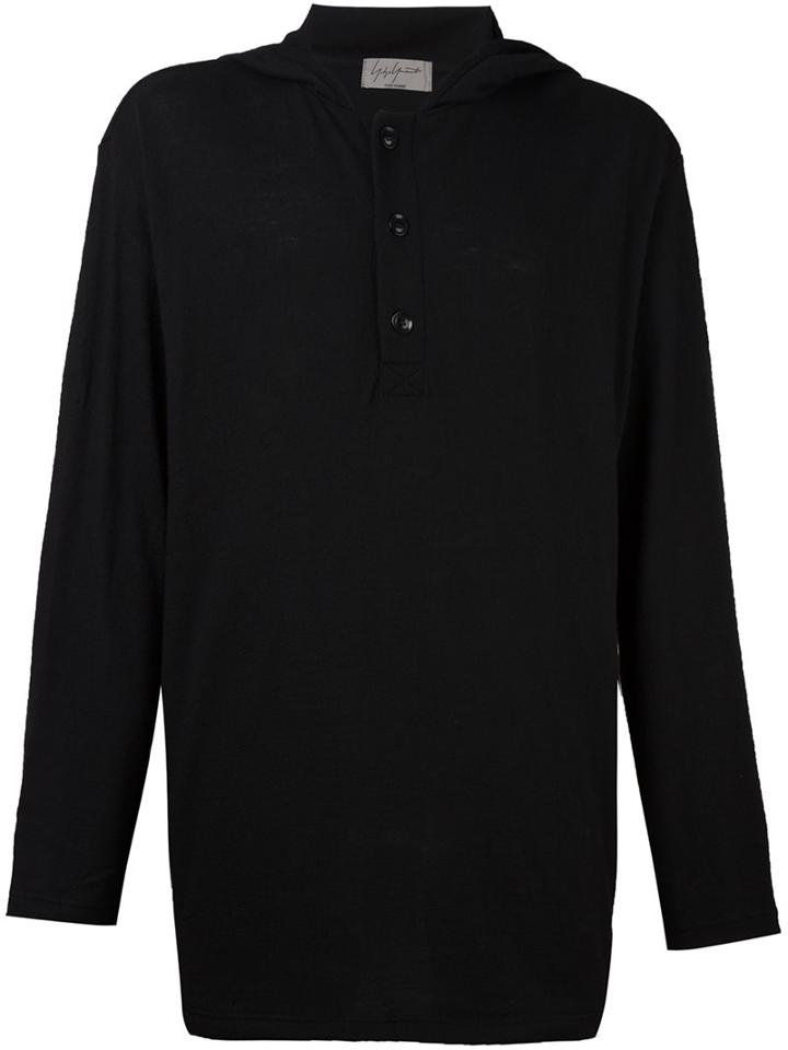 Yohji Yamamoto Half Button Sweater, Men's, Size: 3, Black, Wool