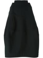 Comme Des Garçons High-waisted Structured Skirt, Women's, Size: Small, Black, Polyester/wool