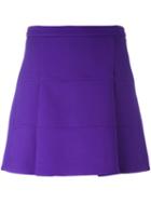Victoria Victoria Beckham Short A-line Skirt, Women's, Size: 8, Pink/purple, Silk/wool
