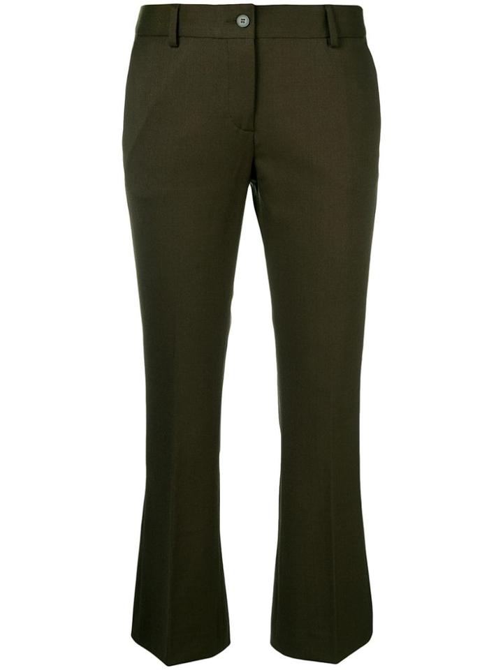 Alberto Biani Cropped Bootcut Trousers - Green