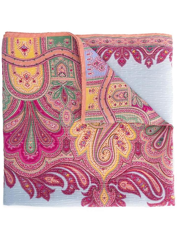 Etro Printed Scarf, Women's, Pink, Silk