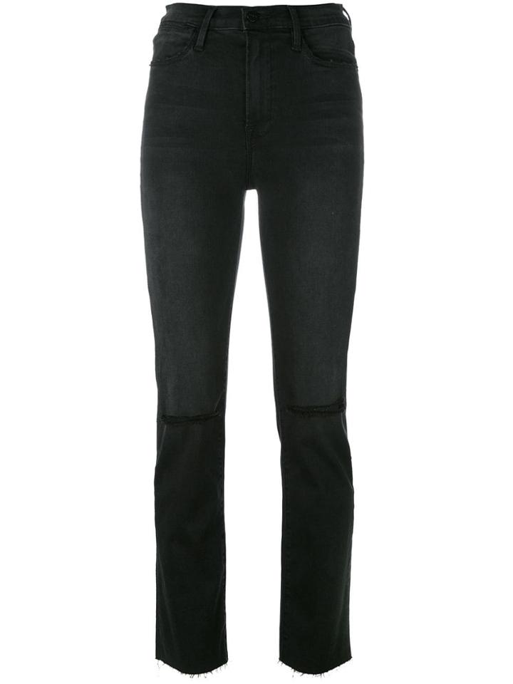 Frame Denim Busted Knee Jeans - Black