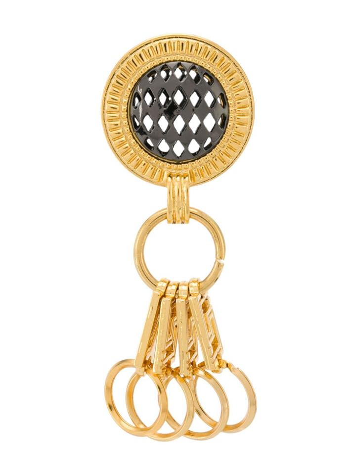 Versace Pre-owned Logo-engraved Key Ring - Gold