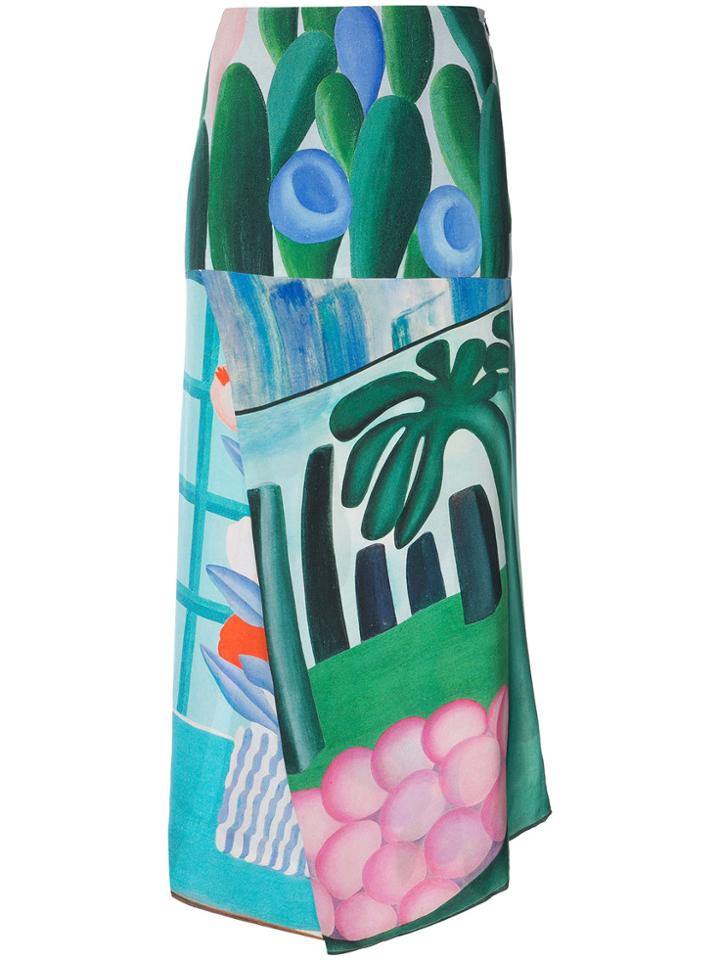 Osklen Osklen X Tarsila Printed Midi Skirt - Blue