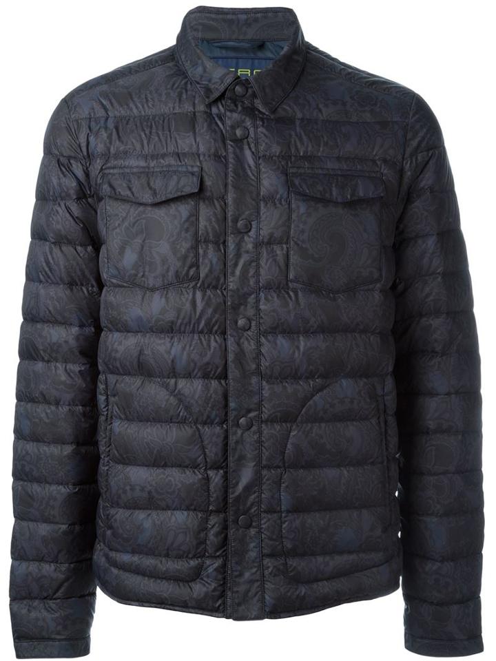 Etro Paisley Print Padded Jacket, Men's, Size: Xl, Blue, Polyamide/nylon/feather Down