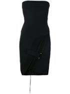 Alexandre Vauthier Lace Up And Buckle Detail Mini Dress - Black
