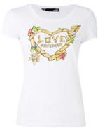 Love Moschino - Printed T-shirt - Women - Cotton/spandex/elastane - 44, Women's, White, Cotton/spandex/elastane