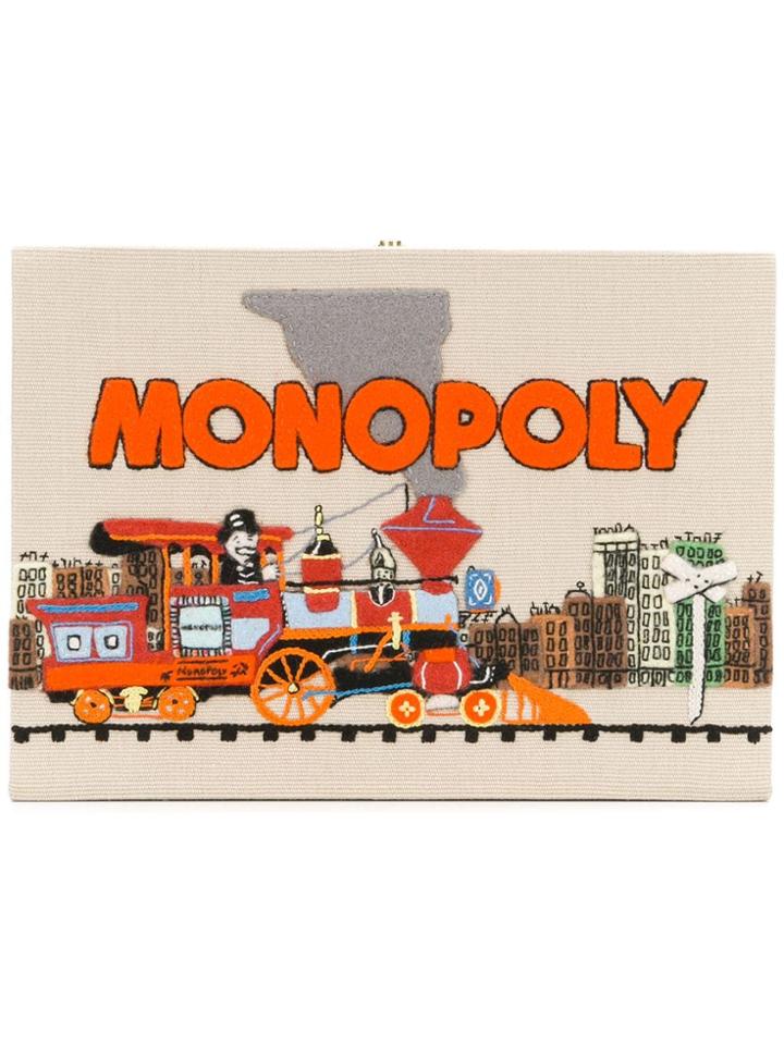 Olympia Le-tan 'monopoly Train' Clutch - Nude & Neutrals